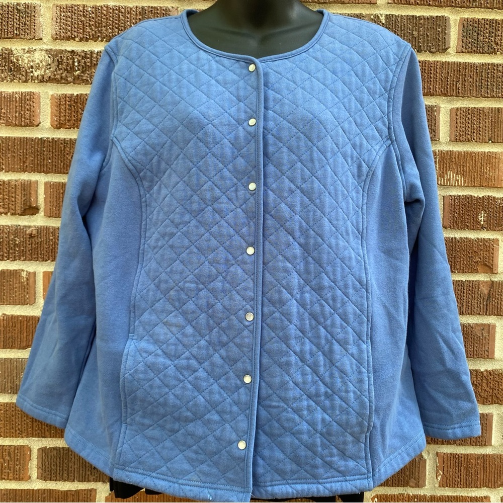 Laura Scott light blue Quilted long sleeve with pockets Jacket XL